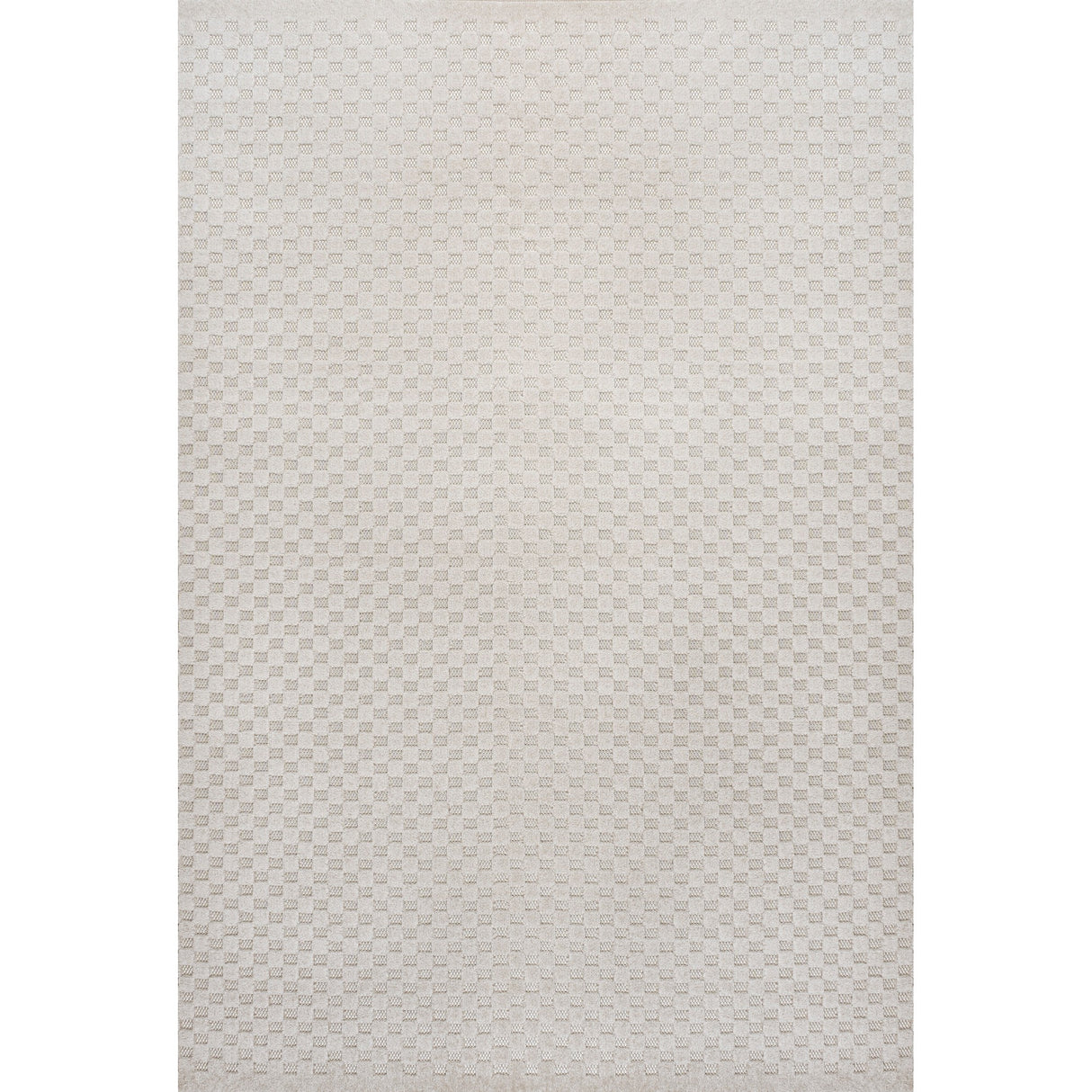 Finn High-Low Modern Minimalist Checkered Monotone Indoor/Outdoor Area Rug