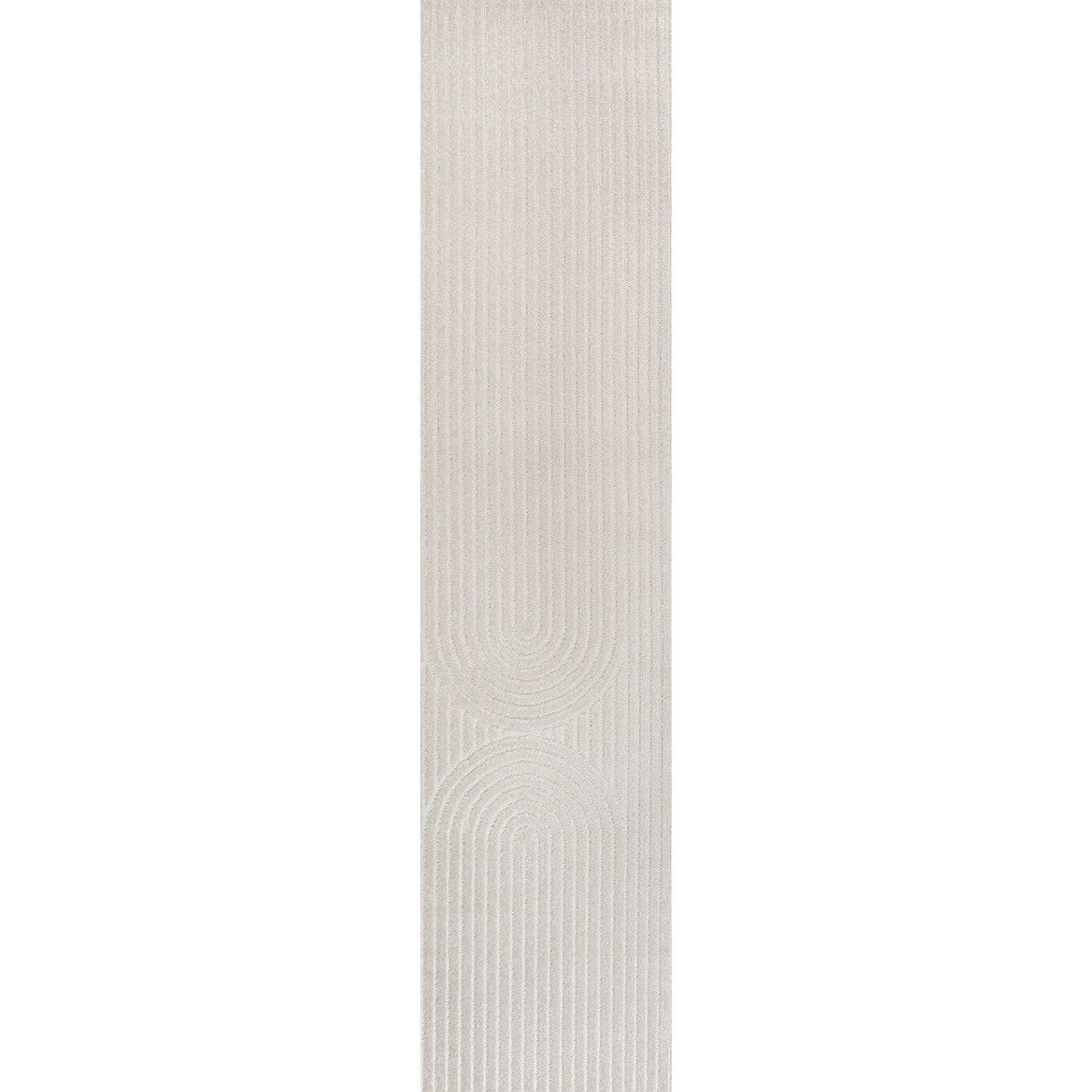 Sofia High-Low MidCentury Modern Arch Stripe Two-Tone Indoor/Outdoor Runner Rug