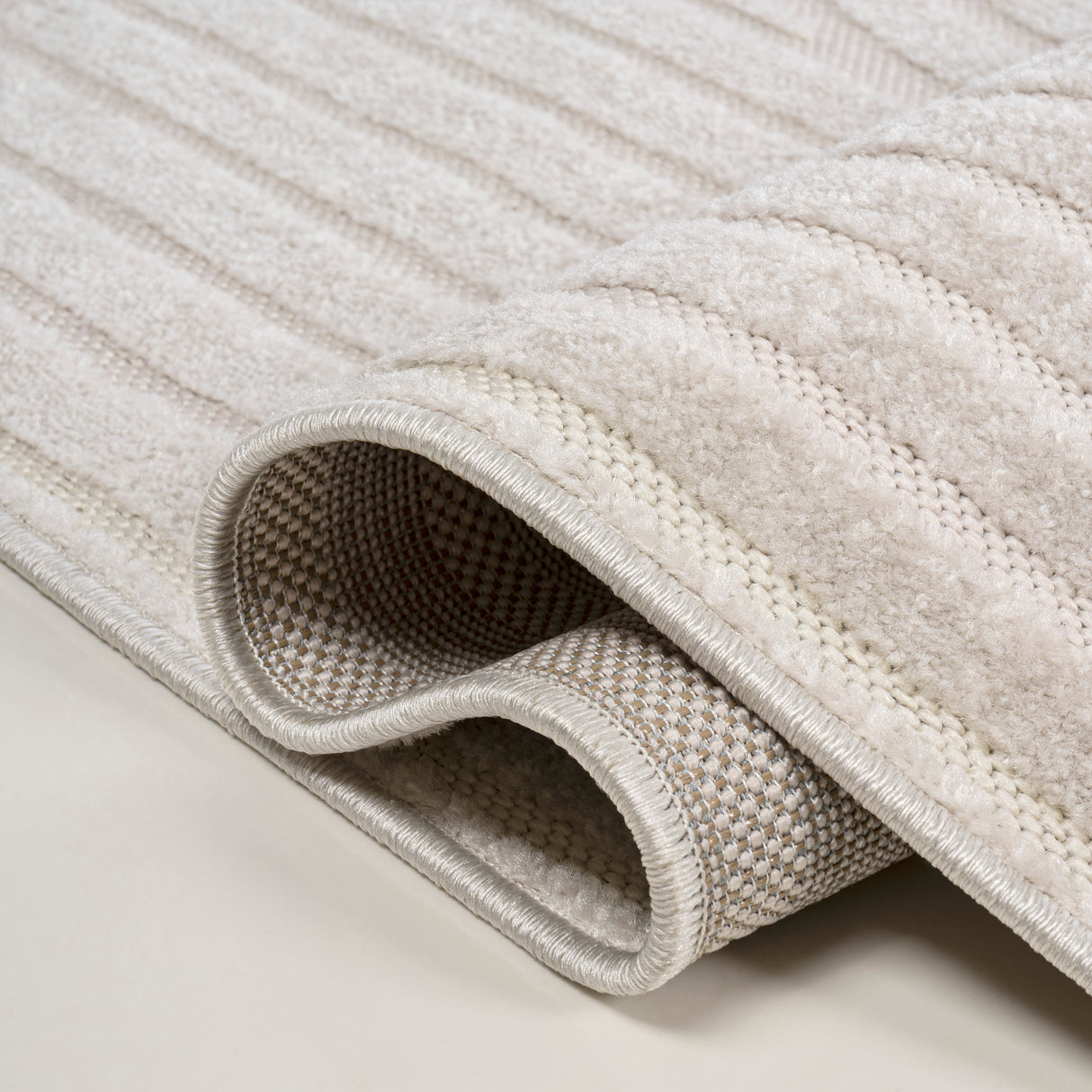 Sofia High-Low MidCentury Modern Arch Stripe Two-Tone Indoor/Outdoor Area Rug