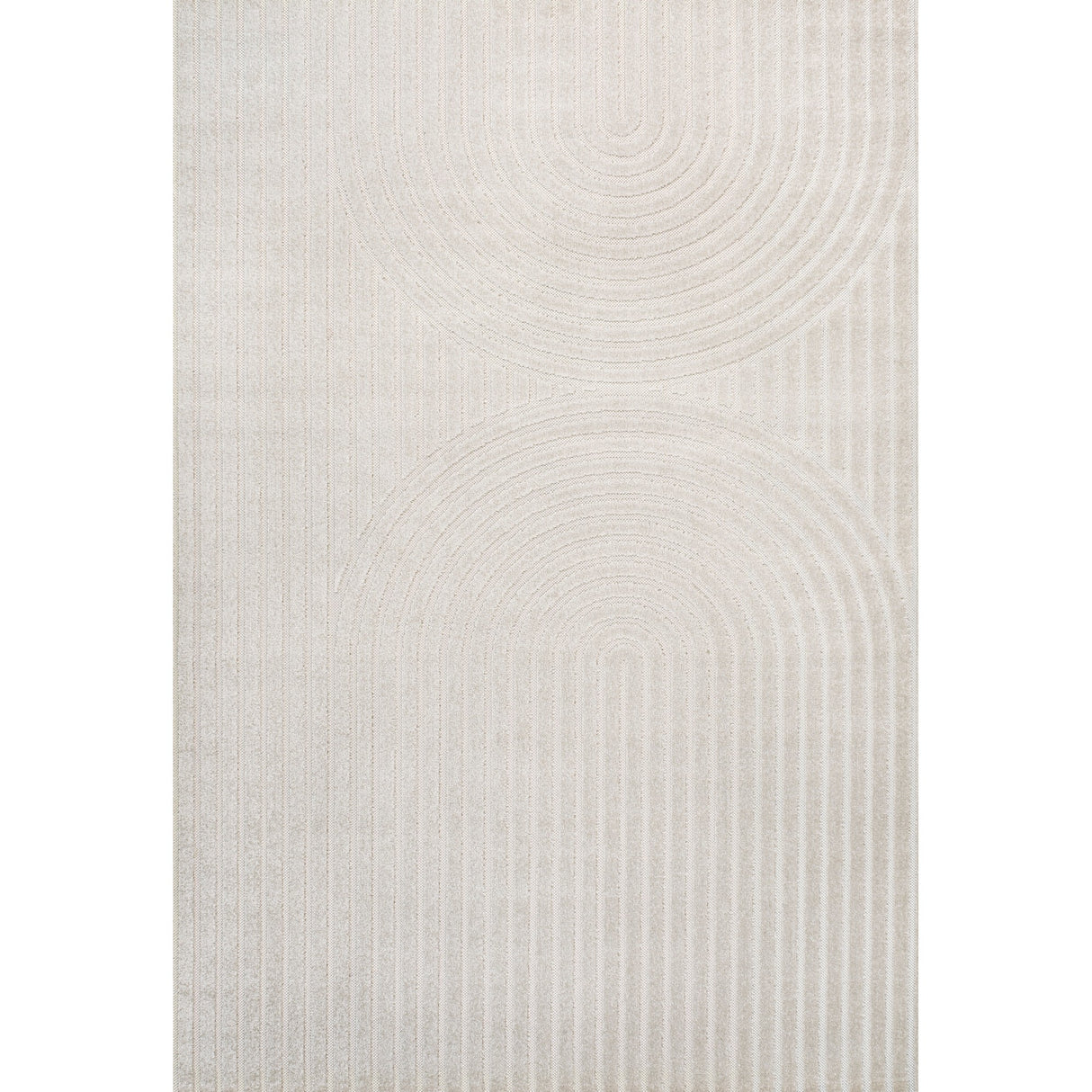 Sofia High-Low MidCentury Modern Arch Stripe Two-Tone Indoor/Outdoor Area Rug