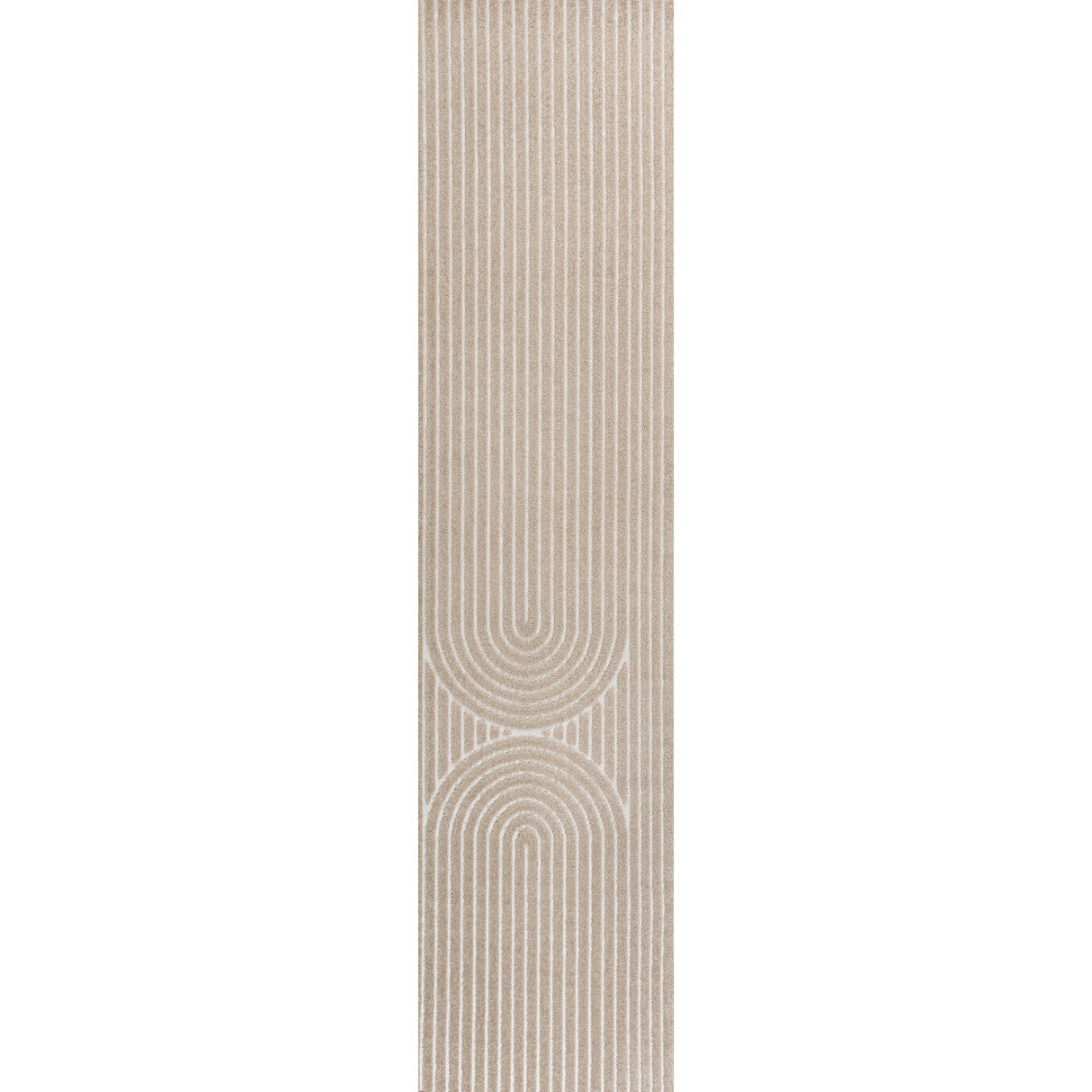 Sofia High-Low MidCentury Modern Arch Stripe Two-Tone Indoor/Outdoor Runner Rug