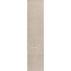 Sofia High-Low MidCentury Modern Arch Stripe Two-Tone Indoor/Outdoor Runner Rug