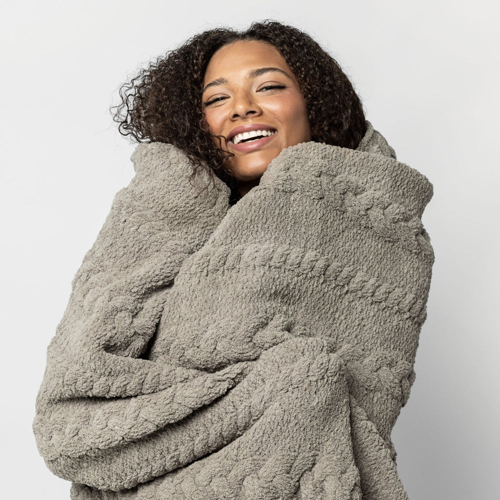 Braided Pom Pom Throw