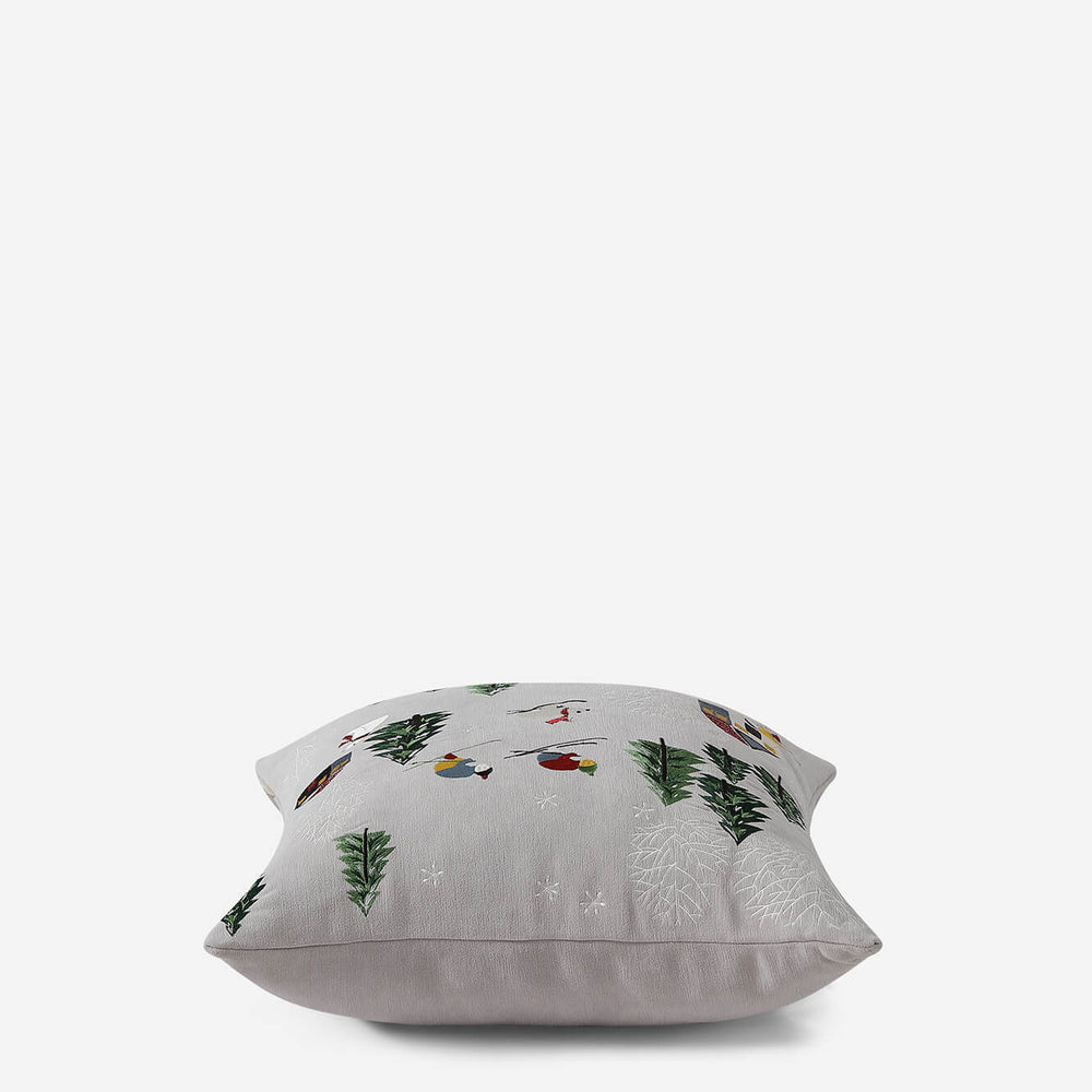 Velvet Embroidered Bear Throw Pillow