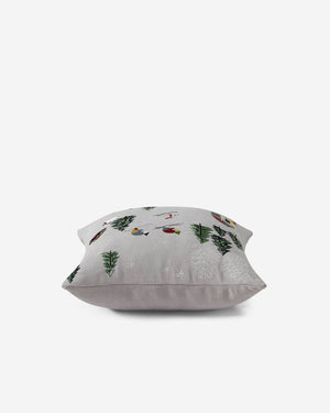 Velvet Embroidered Bear Throw Pillow