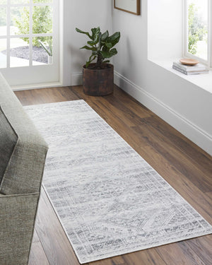 Nadie Blue Gray Medallion Area Rug - Clearance