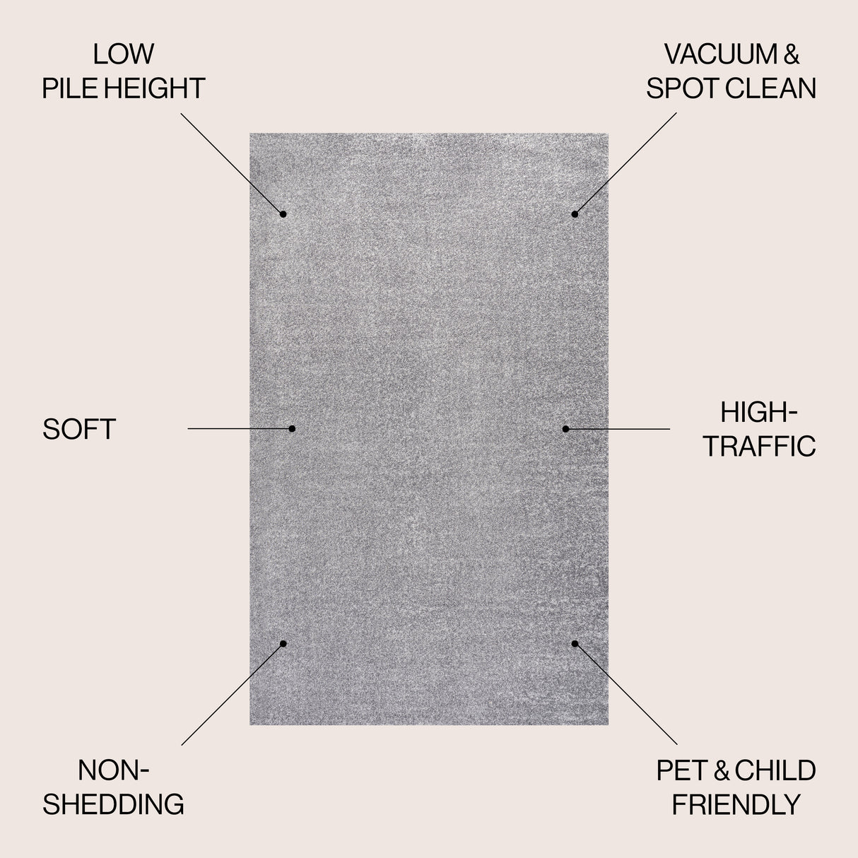 Haze Solid Sleek Low-Pile Area Rug- 11 Colors Available