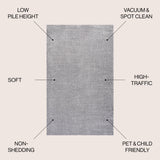 Haze Solid Sleek Low-Pile Area Rug- 11 Colors Available
