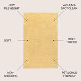 Haze Solid Sleek Low-Pile Area Rug- 11 Colors Available