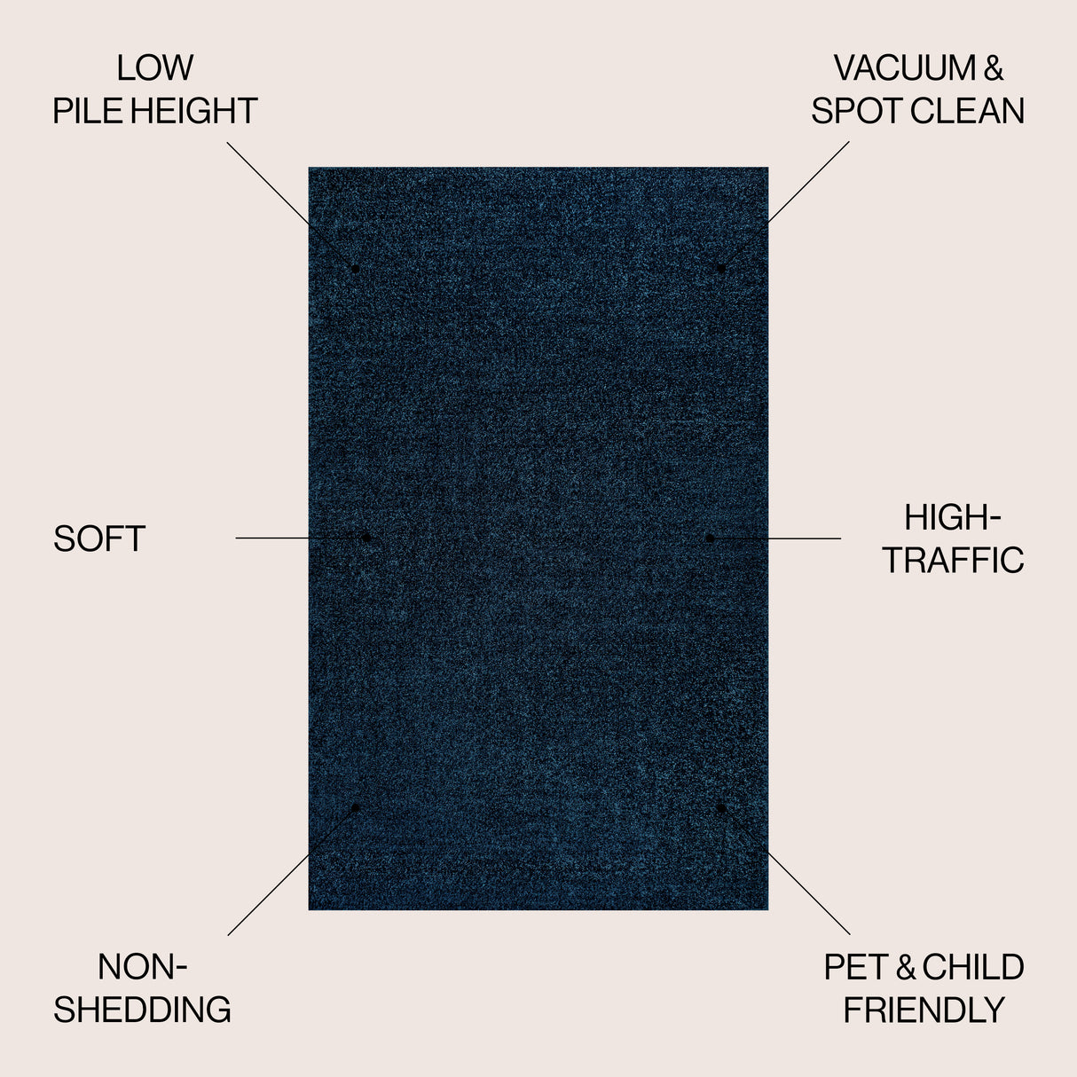Haze Solid Sleek Low-Pile Area Rug- 11 Colors Available
