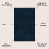 Haze Solid Sleek Low-Pile Area Rug- 11 Colors Available