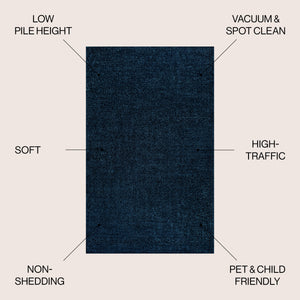 Haze Solid Sleek Low-Pile Area Rug- 11 Colors Available