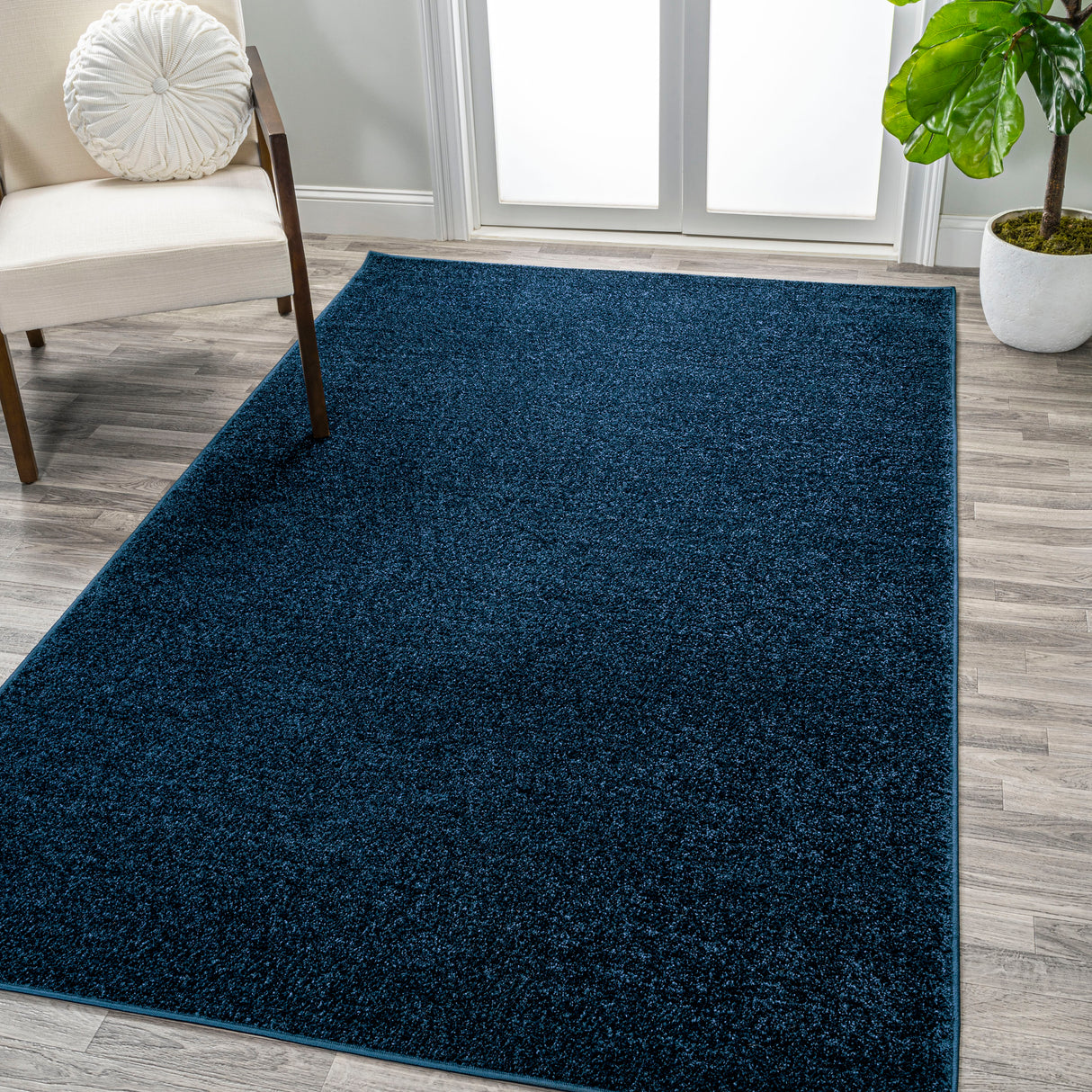 Haze Solid Sleek Low-Pile Area Rug- 11 Colors Available