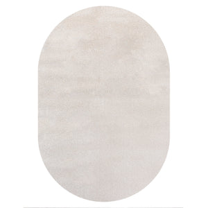Haze Solid Sleek Low-Pile Oval Area Rug