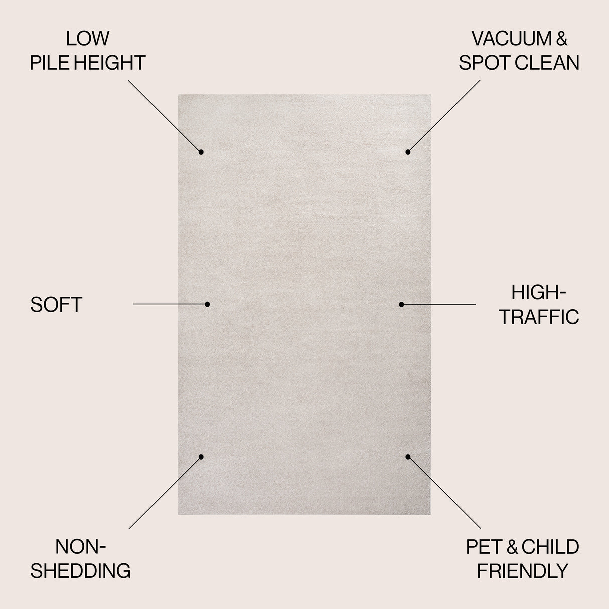 Haze Solid Sleek Low-Pile Area Rug- 11 Colors Available