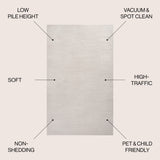 Haze Solid Sleek Low-Pile Area Rug- 11 Colors Available