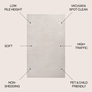 Haze Solid Sleek Low-Pile Area Rug- 11 Colors Available