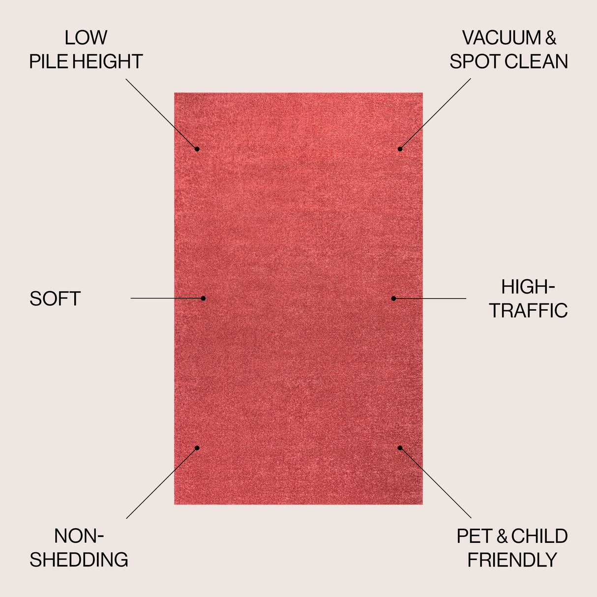 Haze Solid Sleek Low-Pile Area Rug- 11 Colors Available