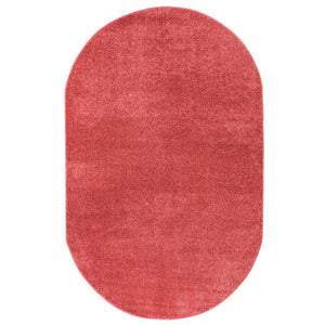 Haze Solid Sleek Low-Pile Oval Area Rug