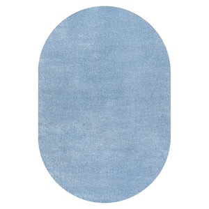Haze Solid Sleek Low-Pile Oval Area Rug