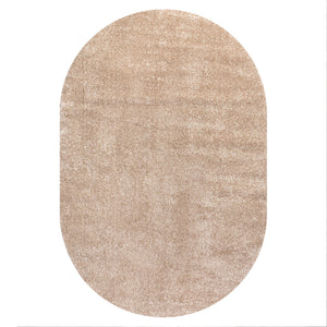Haze Solid Sleek Low-Pile Oval Area Rug