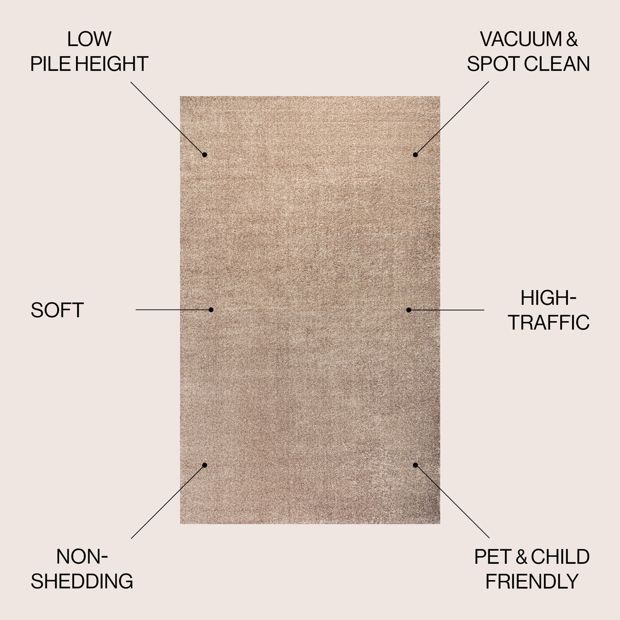 Haze Solid Sleek Low-Pile Area Rug- 11 Colors Available