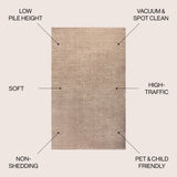 Haze Solid Sleek Low-Pile Area Rug- 11 Colors Available