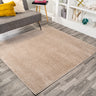 Haze Solid Sleek Low-Pile Square Area Rug