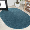 Haze Solid Sleek Low-Pile Oval Area Rug
