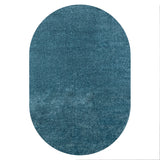 Haze Solid Sleek Low-Pile Oval Area Rug
