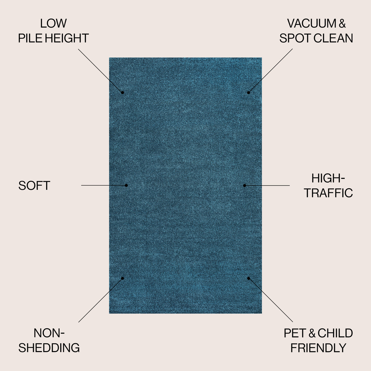 Haze Solid Sleek Low-Pile Area Rug- 11 Colors Available