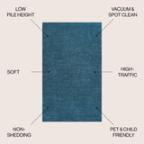 Haze Solid Sleek Low-Pile Area Rug- 11 Colors Available