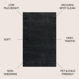 Haze Solid Sleek Low-Pile Area Rug- 11 Colors Available