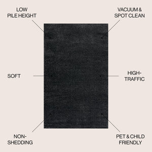 Haze Solid Sleek Low-Pile Area Rug- 11 Colors Available