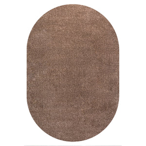 Haze Solid Sleek Low-Pile Oval Area Rug