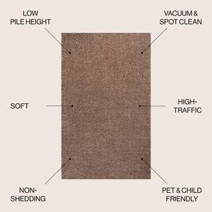 Haze Solid Sleek Low-Pile Area Rug- 11 Colors Available