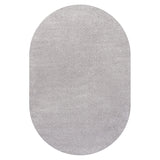 Haze Solid Unique Low-Pile Oval Area Rug