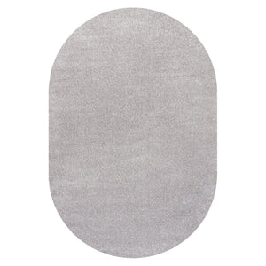Haze Solid Unique Low-Pile Oval Area Rug