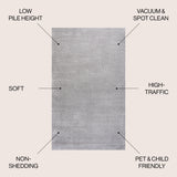 Haze Solid Sleek Low-Pile Area Rug- 11 Colors Available
