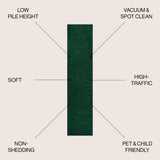 Haze Solid Unique Low-Pile Runner Rug