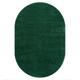 Haze Solid Unique Low-Pile Oval Area Rug