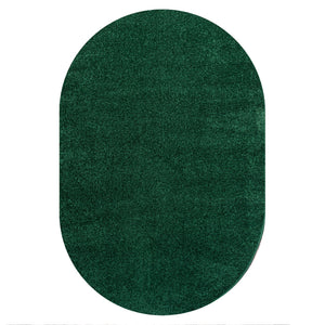 Haze Solid Unique Low-Pile Oval Area Rug