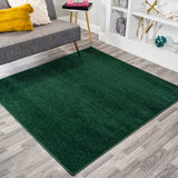 Haze Solid Unique Low-Pile Square Area Rug