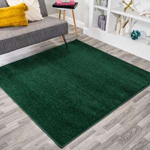 Haze Solid Unique Low-Pile Square Area Rug