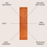 Haze Solid Unique Low-Pile Runner Rug