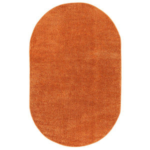 Haze Solid Unique Low-Pile Oval Area Rug