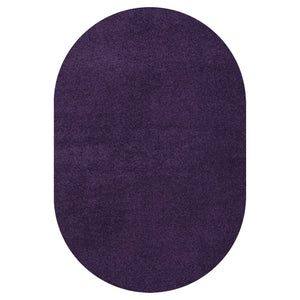 Haze Solid Unique Low-Pile Oval Area Rug