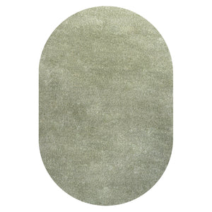 Haze Solid Unique Low-Pile Oval Area Rug