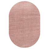Haze Solid Unique Low-Pile Oval Area Rug