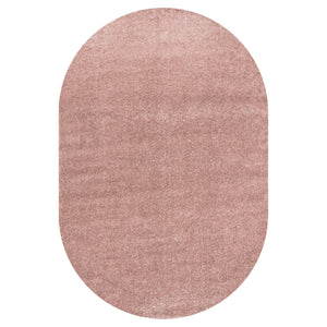 Haze Solid Unique Low-Pile Oval Area Rug